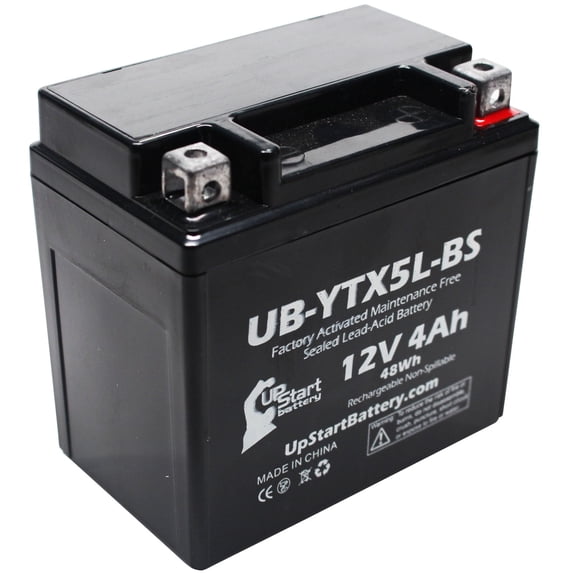 Replacement 2009 Honda CH80 Elite 80CC Factory Activated, Maintenance Free, Scooter Battery - 12V, 4Ah, UB-YTX5L-BS