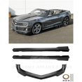 thumbnail image 1 of Replacement For 2010-2013 Chevrolet Camaro SS Models | Performance Package Style ABS Plastic - Painted Glossy Black Front Bumper Lip Chin Spoiler Splitter & Side Skirts Rocker Panel Extension Pair, 1 of 12