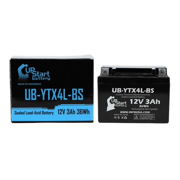 Replacement 2011 Kawasaki GD700-A52-700C CC Factory Activated, Maintenance Free, Tractor / Generator Battery - 12V, 3Ah, UB-YTX4L-BS