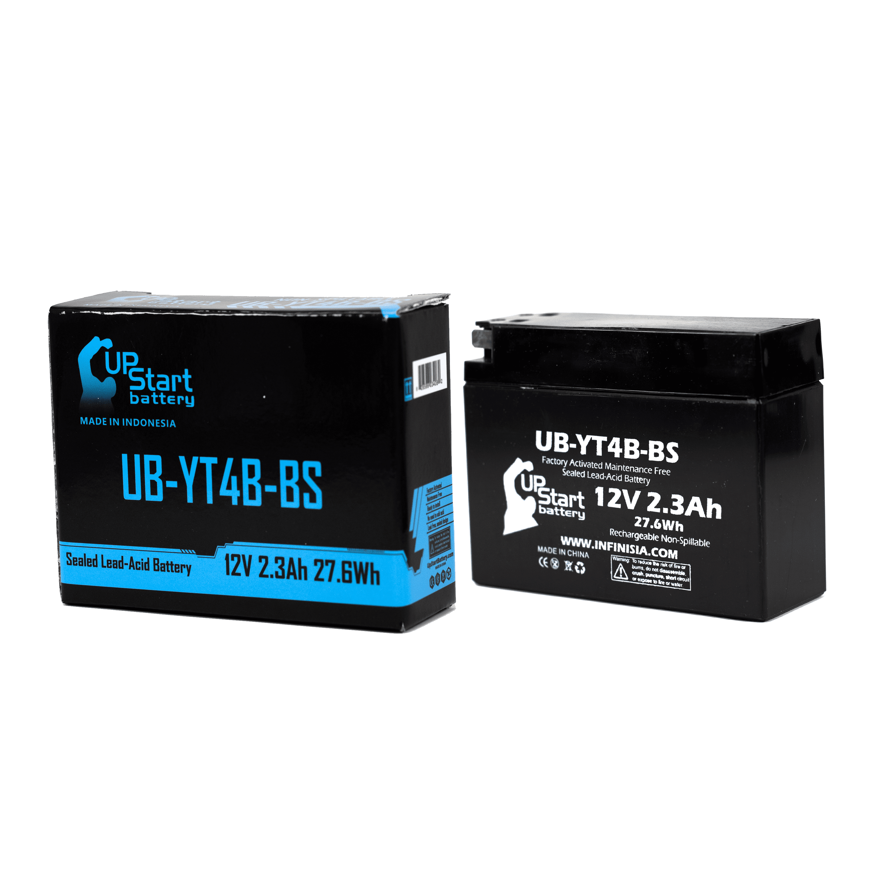 Replacement 2013 Yamaha TTR110E 110CC Factory Activated, Maintenance Free, Motorcycle Battery - 12V 2.3Ah, UB-YT4B-BS