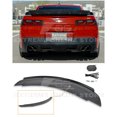 thumbnail image 1 of Replacement For 2014-2015 Chevrolet Camaro | EOS ZL1 Style Rear Trunk Lid Wing Spoiler With Aluminum Black Center WickerBill Insert ( ABS Plastic - Primer Black ), 1 of 12