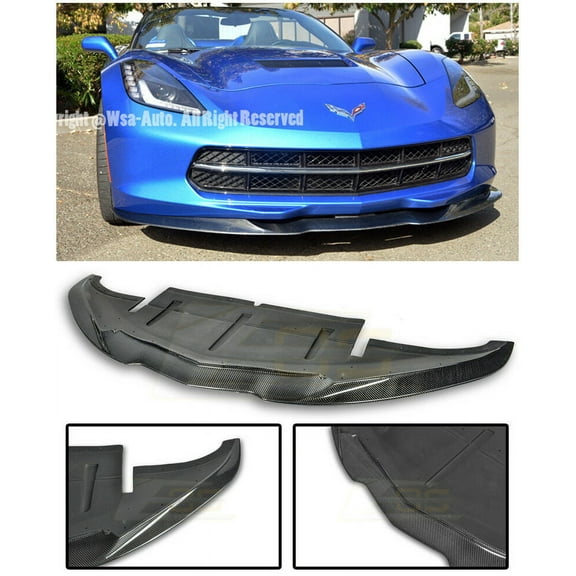 Replacement 2014-2019 Chevrolet Corvette C7 | EOS Aero Bottom Line Style Carbon Fiber Front Bumper Lower Lip Splitter
