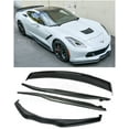 thumbnail image 1 of Replacement For 2014-2019 Corvette C7 | Z06 Style ABS Plastic Plastic-BLACK Front Bumper Lip Splitter With Side Skirts Rocker Panel Pair & Rear Trunk Lid Wing Spoiler Smoke Tinted WickerBill&nbsp;, 1 of 12