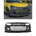 thumbnail image 1 of Replacement For 2016-2018 Chevrolet Camaro | ZL1 Style Polyurethane - Primed Black Replacement Full Conversion Front Bumper Front Upper Lower Grille Lip Body Kit With Front DRL Fog Light, 1 of 12