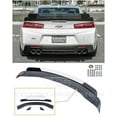 thumbnail image 1 of Replacement For 2016-Present Chevrolet Camaro ALL Models | 1LE Extended Track Style ABS Plastic PRIMER BLACK Add On Rear Trunk Lid Wing With Aluminum GLOSSY BLACK & CLEAR Center WickerBill Spoiler, 1 of 12