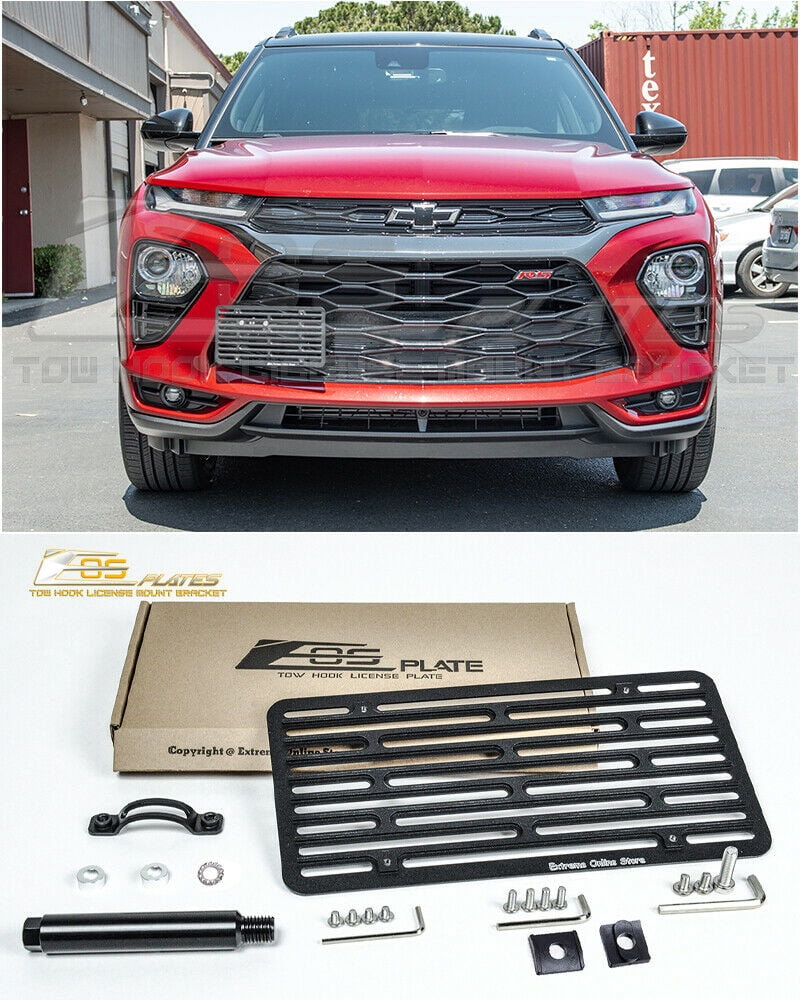 EOS Plate V2 License Plate Relocator Bracket For 2021+ Chevy Trailblazer - Front Bumper Tow Hook Mount, Aluminum