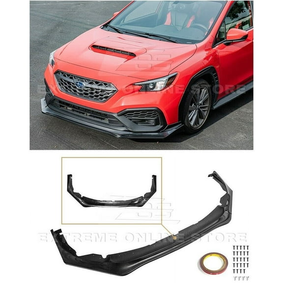 Replacement For 2022-Present Subaru WRX Models | JDM ChargeSpeed Style ABS Plastic - Hydro-Dipped Carbon Fiber Front Bumper Lip Splitter Ground Effect