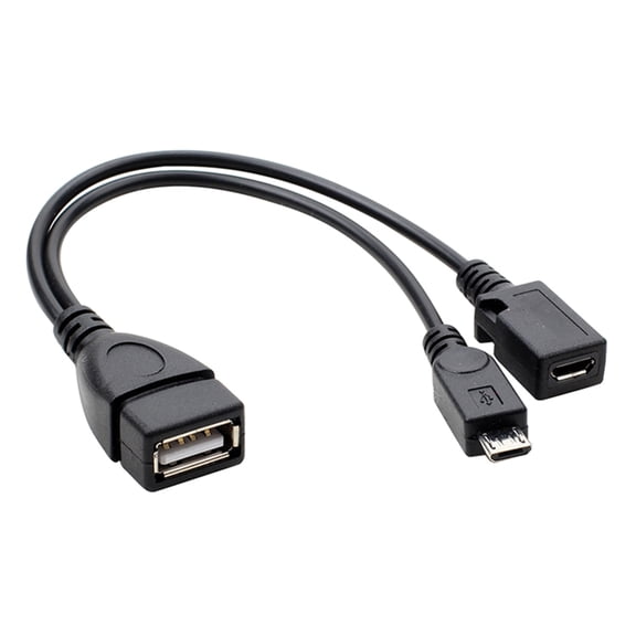 2 in 1 OTG USB Female Splitter Adapter 480Mbps Fast Speed Transmission for Phone Tablet OTG Cable