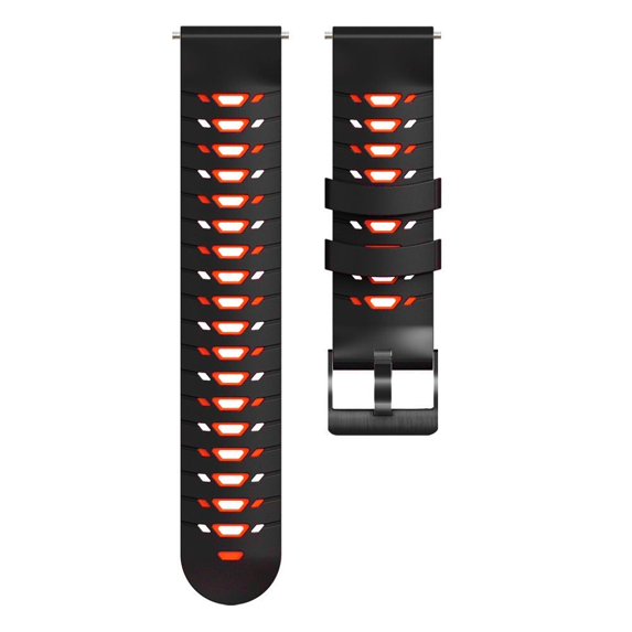 Replacement 22mm  Dual Color Watch Band Silicone Watchband Sports Watch WristBand Smart Watch Strap BLACK&RED