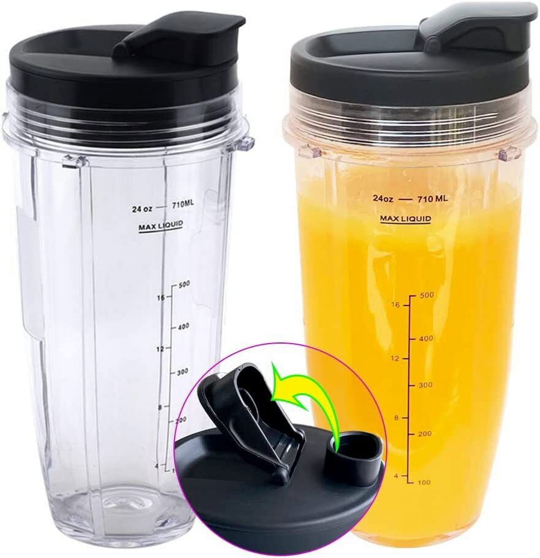 Replacement 24oz Nutri Ninja Blender Cup with Sip & Seal Lid For BL450  BL454 BL456 BL480 BL482 BL640 BL642 BL682 BN751 BN801 Foodi SS101 SS351  SS401