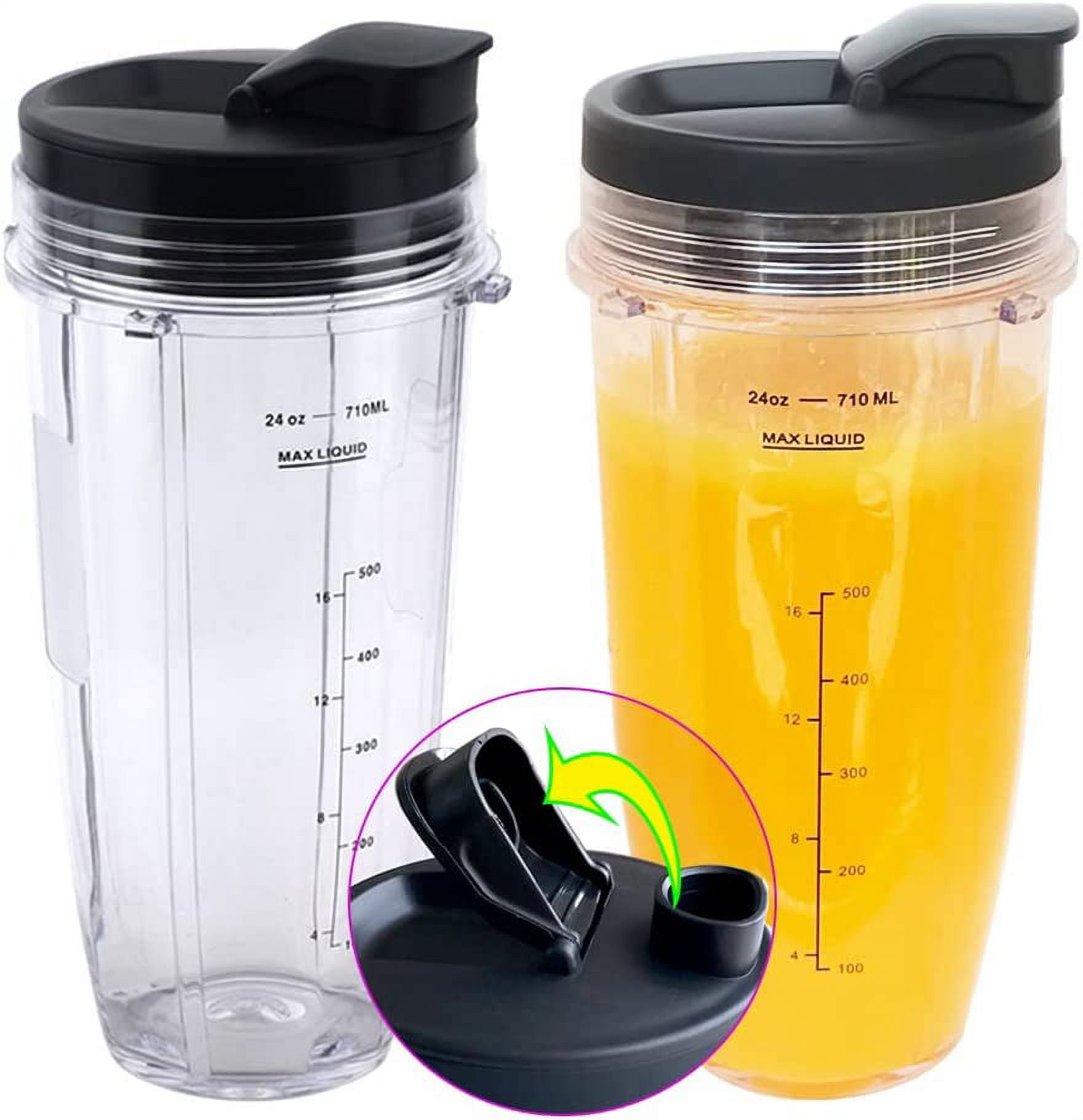  Update Extractor blades and 24oz/32oz cup with lid,Compatible  with Ninja Mega Kitchen System Blender BL770A 30/ BL770 30/BL773CO 30/BL771  30/BL772 30/BL780 30(24oz cup*1+32oz cup *1): Home & Kitchen