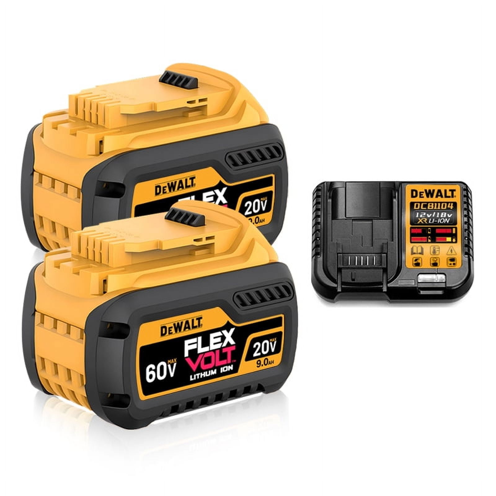 Replacement 2pcs 20-60V 9ah dewalt battery with 1pcs charger