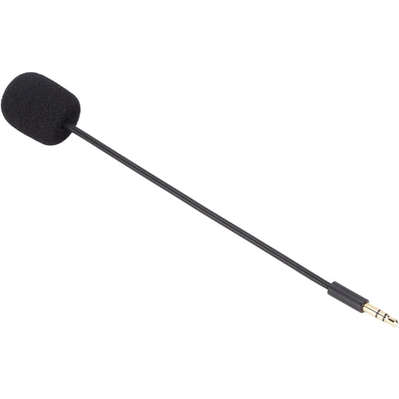 Replacement 3.5mm Game Microphone, Flexible Replacement Mic 3.5mm Detachable, Black Detachable Headset Microphone as Accessory for Most Headphones with 3.5mm Plug