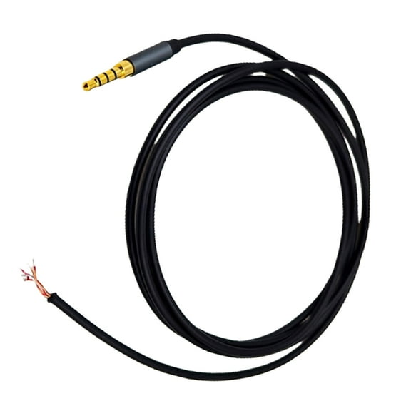 Replacement 3.5mm Male Plug to Bare Wire Open End TRRS 4 Section Stereo 1/8inch Cord Wire for Head-mounted Earphon