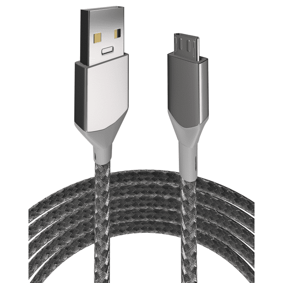 Replacement 3 ft Micro USB To USB Type A Cable (Infinity) (Silver)