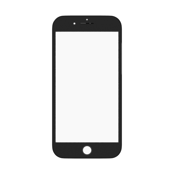 Replacement 3 in 1 (Front Glass + Frame + OCA Pre-Installed) Compatible For iPhone 7 (Black) (2 Pack) (OCA Master)