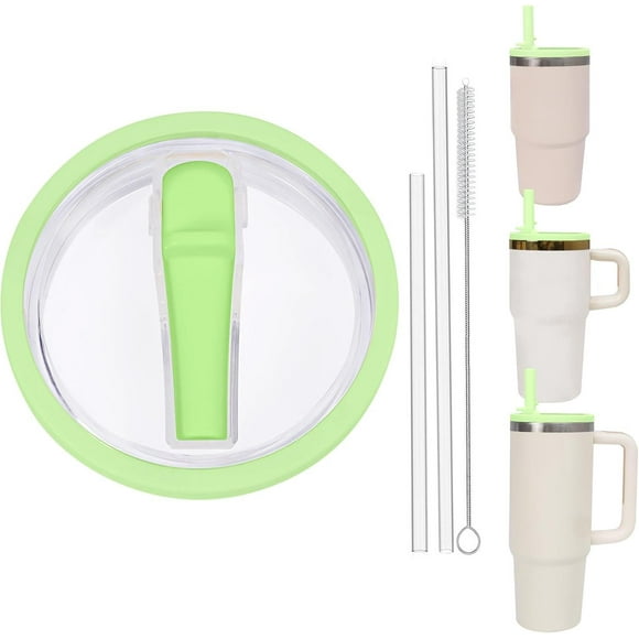 Replacement 30oz and 20oz Leak Proof Tumbler Lid With Straw - Fit For Stanley Adventure Quencher H2.0 30oz, 20oz With Handler and 20oz Without Handle Tumbler (Bright Lime, 20oz and 30oz)