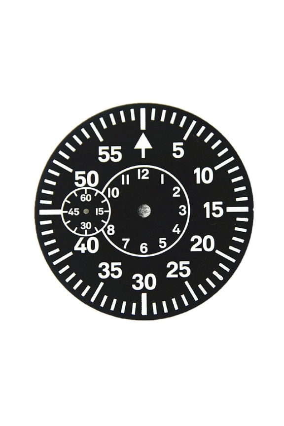 Replacement 38.9 MM Black Watch Dial Green Luminous Watch Face Plate for Watch Movement Dial, 9 o'clock For ETA 6497