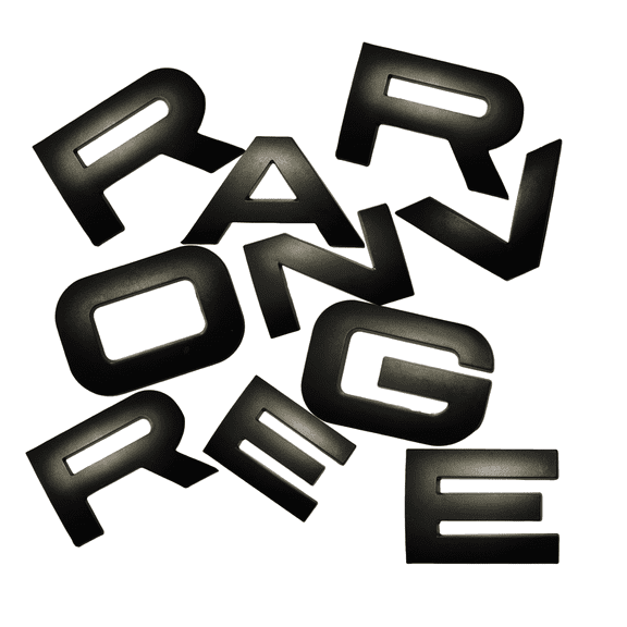 Replacement 3D Raised Front Head ABS Letter Decal Rear Letters Emblem Tailgate Letter Rear Emblem Sports Line Badge Compatible with RxxxE and RxxxR (Matte Black)