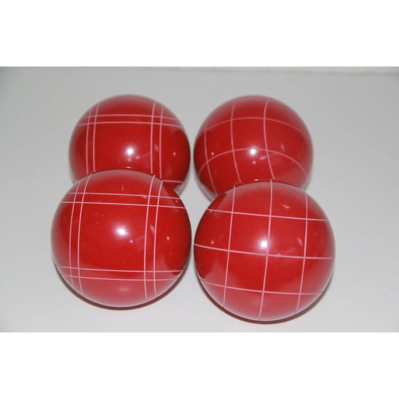 Replacement 4 Pack - EPCO Bocce Balls with Criss Cross and Close Curvey Stripes - Rustic Red 110mm