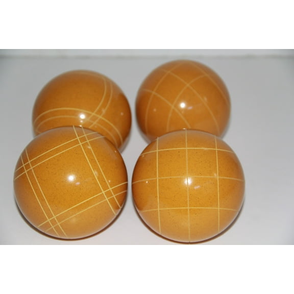 Replacement 4 Pack - EPCO Bocce Balls with Criss Cross and Close Curvey Stripes - Rustic Yellow 110mm