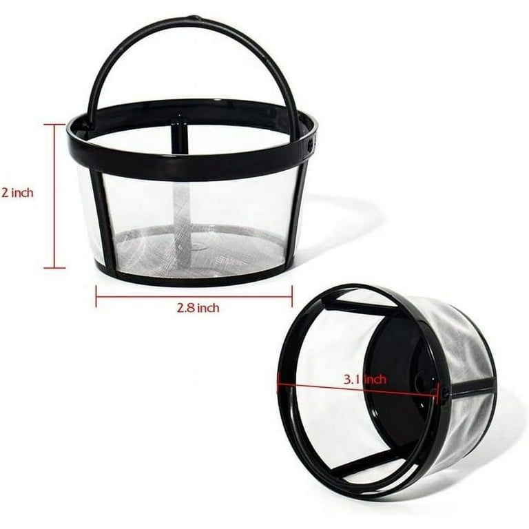 Replacement 2 Packs Reusable Coffee Filters For Mr. Coffee 4-5 Cup Drip  Coffeemakers-Nylon Mesh With Handle