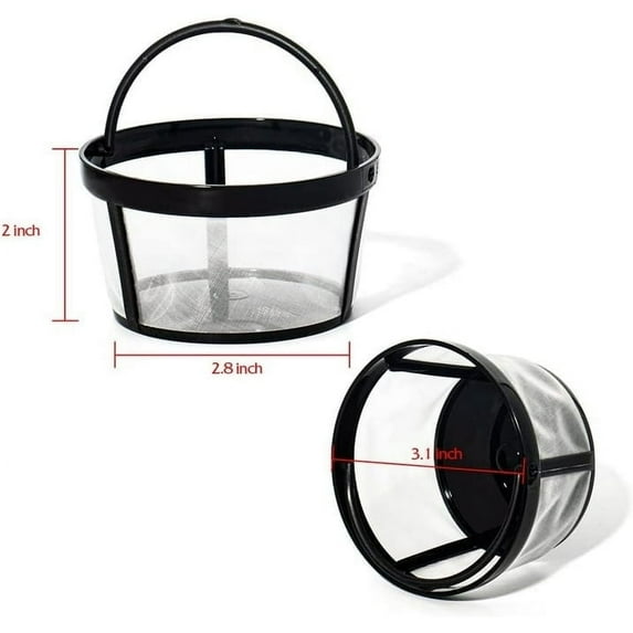 Replacement 2 Packs Reusable Coffee Filters For Mr. Coffee 4-5 Cup Drip Coffeemakers-Nylon Mesh With Handle