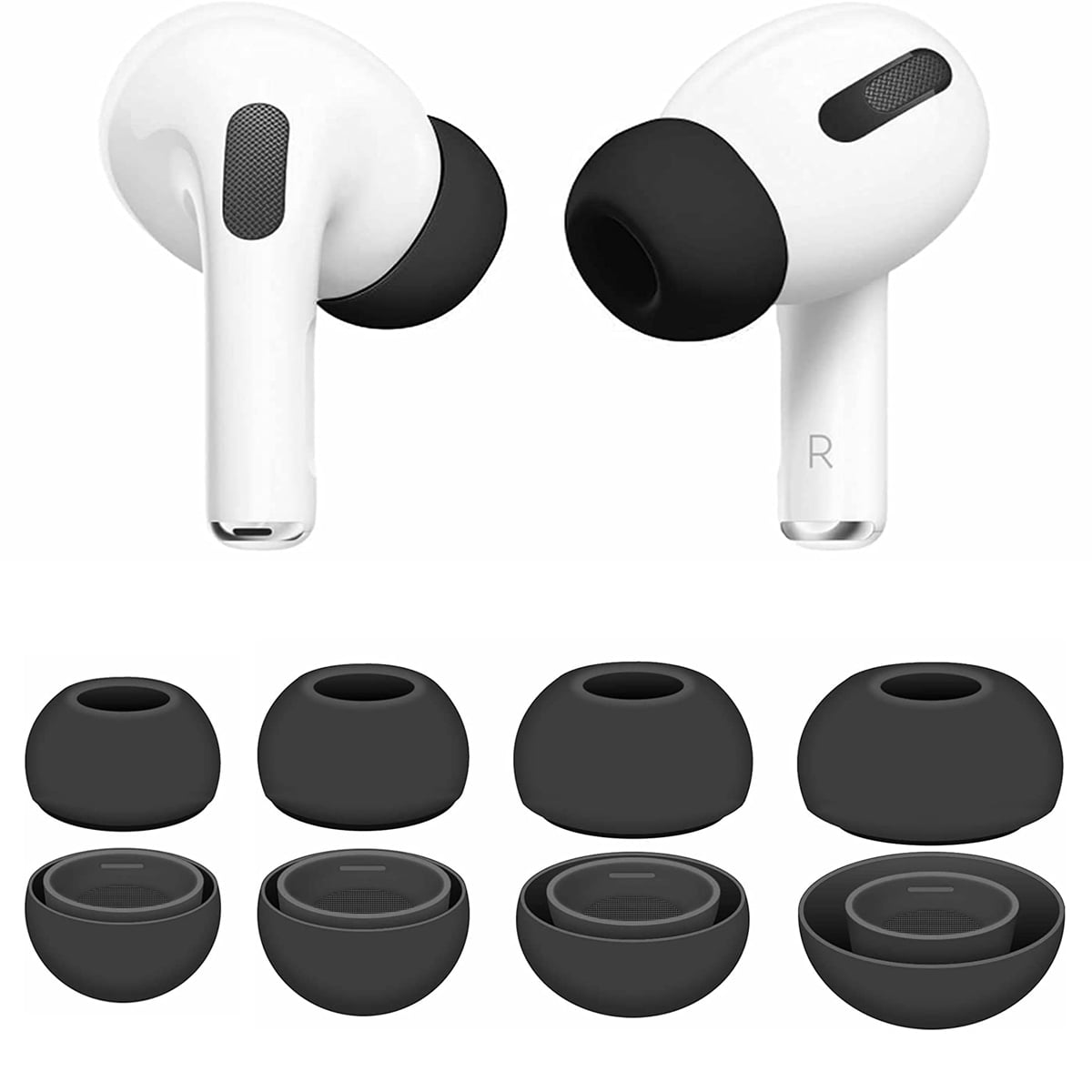 Replacement 4 Pairs Silicone Ear Tips Earbud Tips Covers for Apple