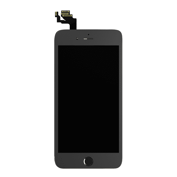 Replacement 4 in 1 (Front Glass + Frame + Polarizer + OCA Pre-Installed) Compatible For iPhone 6 Plus (2 Pack) (Black)