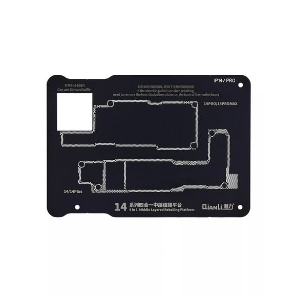 Replacement 4 in 1 Middle Frame Reballing Platform Compatible For iPhone 14 / 14 Plus / 14 Pro / 14 Pro Max (Qianli)
