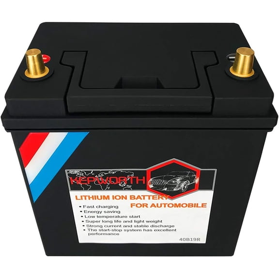 Replacement 40ah Lead Acid Battery 40B19R Automobile Battery LiFePO4 Universal 12v 22Ah 680CCA Lithium Iron Phosphate Built-in BMS Protection Board Deep Cycle LFP