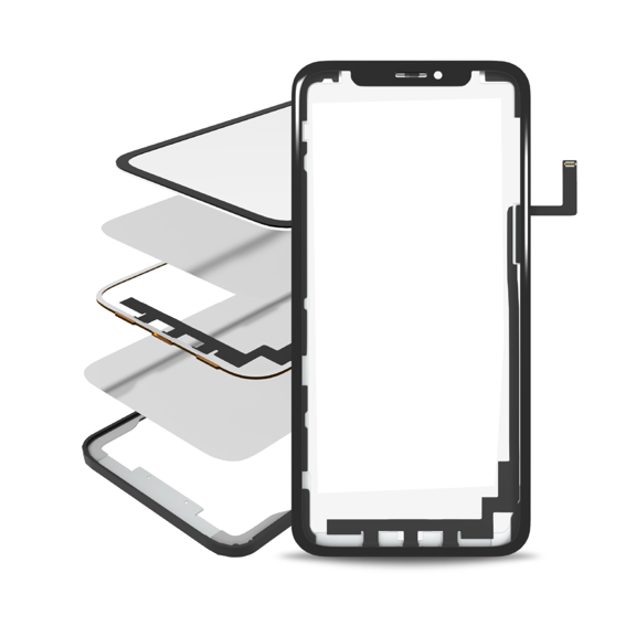 Replacement 4in1 With Frame Included (Front Glass + OCA + Long Touch + OCA Pre-Installed) Compatible For iPhone 11 Pro (OCA Master)