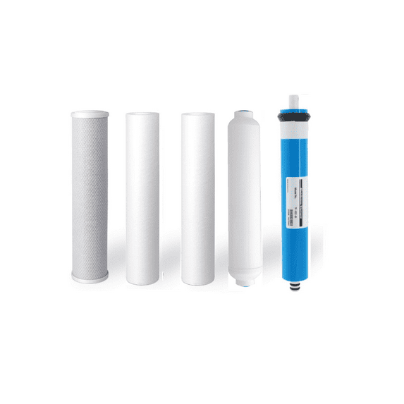 Replacement 5 Stage Reverse Osmosis Water Filters + 75 GPD Membrane