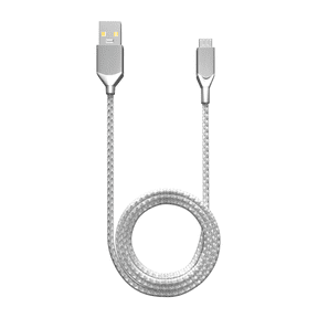 Replacement 6 ft Micro USB To USB Type A Cable (Infinity) (Silver)