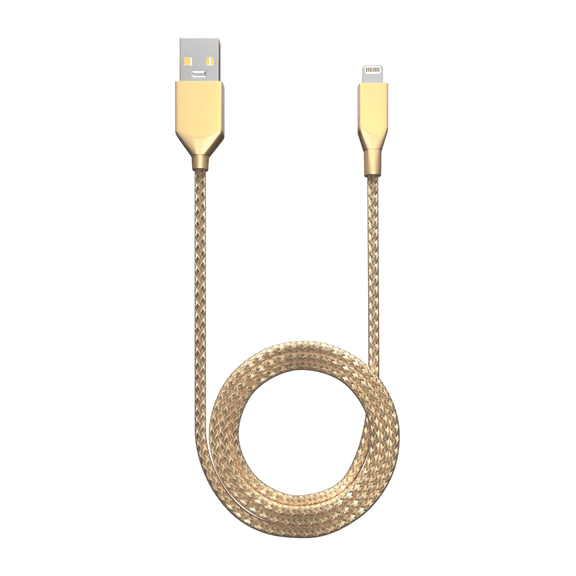 Replacement 6 ft Non-MFI Lightning To USB Type A Cable (Infinity) (Gold)