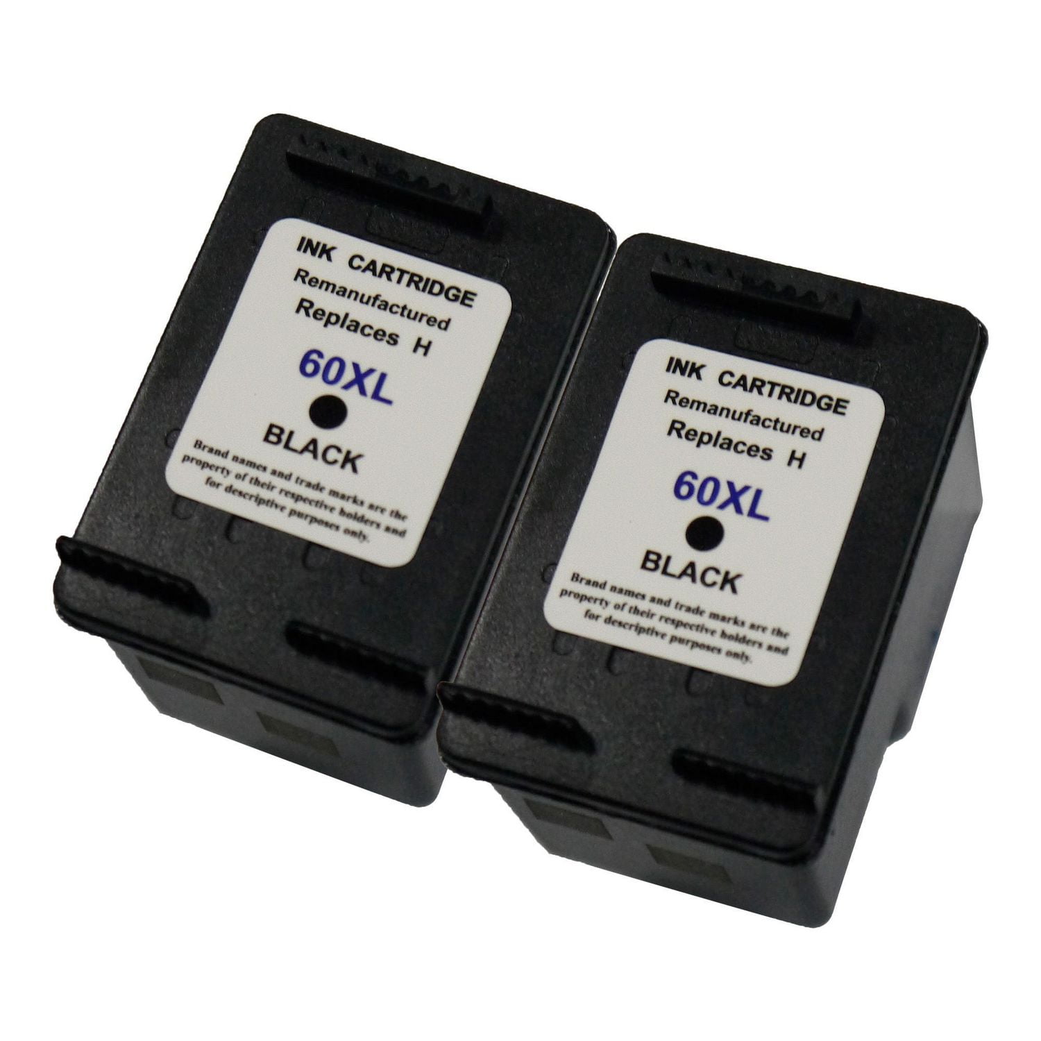 Replacement 60XL 60 XL Black High Yield Ink Cartridge compatible for Photosmart C4680 C4780 Deskjet F4480 F4440 F4280 D2680 F2430 Envy 110 120 100 Printer - 2 Pack