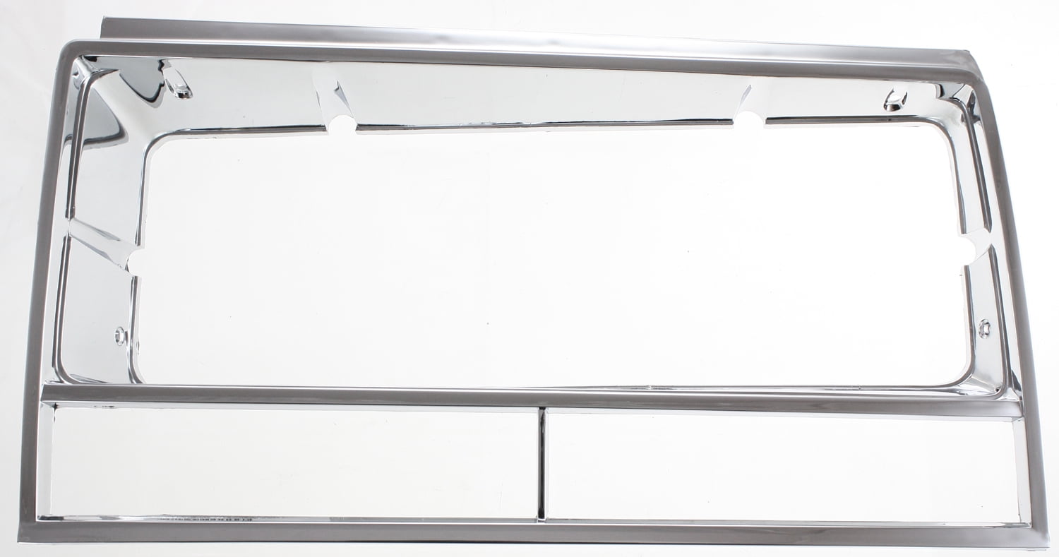 Replacement 6316 Headlight Door Compatible For 1982-1983 Chevrolet Malibu 1982-1987 GMC Caballero Left Driver Chrome