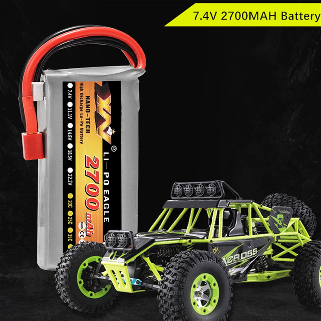 Batería 7.4V 4200mAh 25C 2S Para Wltoys 12428 12429 – Con Conector T, Compatible Con Coche RC 1:12