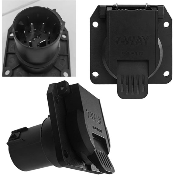 Replacement 7-Way RV Blade Socket, USCAR to 7 Pin Trailer Connector for Ford, Chevy, Dodge, Silverado Trailer Plug, 7-Way Vehicle-Side Female-End Socket, Factory Tow Package & 7 Pin Socket Required