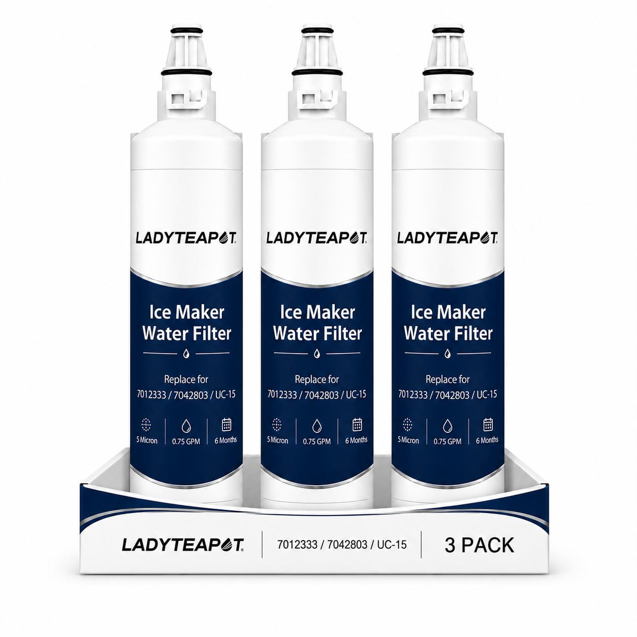 Replacement 7012333 Ice Maker Wa-ter Filter, Compatible With Sub-Zero 7012333 Water Filter, UC-15 Ice Maker Water Filter Replacement (3-Pack)