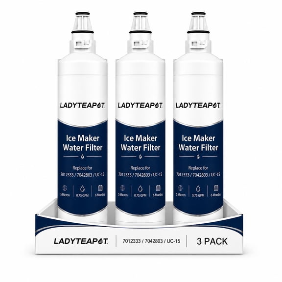 Replacement 7012333 Ice Maker Wa-ter Filter, Compatible With Sub-Zero 7012333 Water Filter, UC-15 Ice Maker Water Filter Replacement (3-Pack)