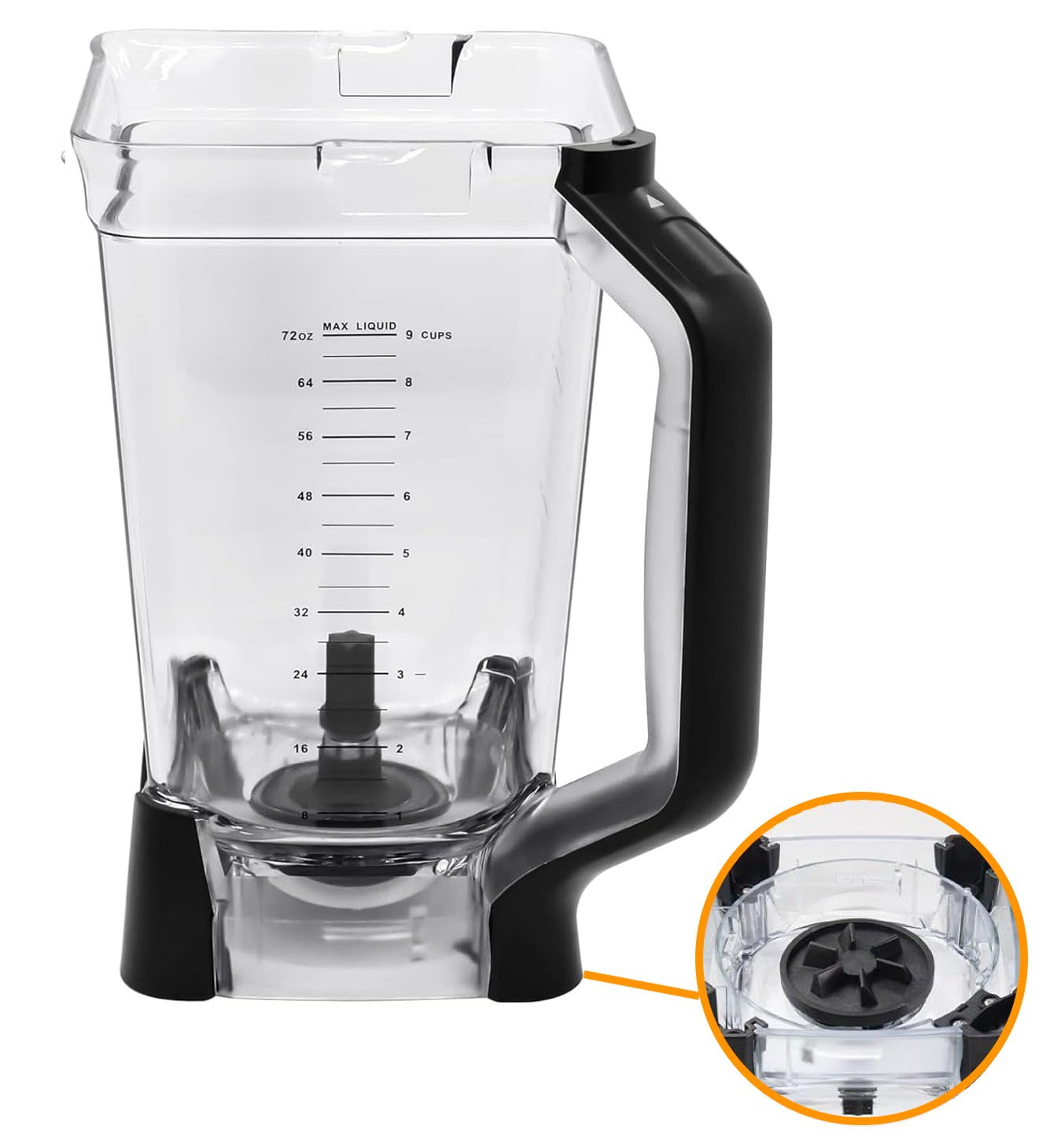 Replacement 72 Oz Large XL Blending Pitcher Compatible with Ninja BL610, BL710WM, BL710WMC, CO610B, CO650B, CT610, 72 Ounce