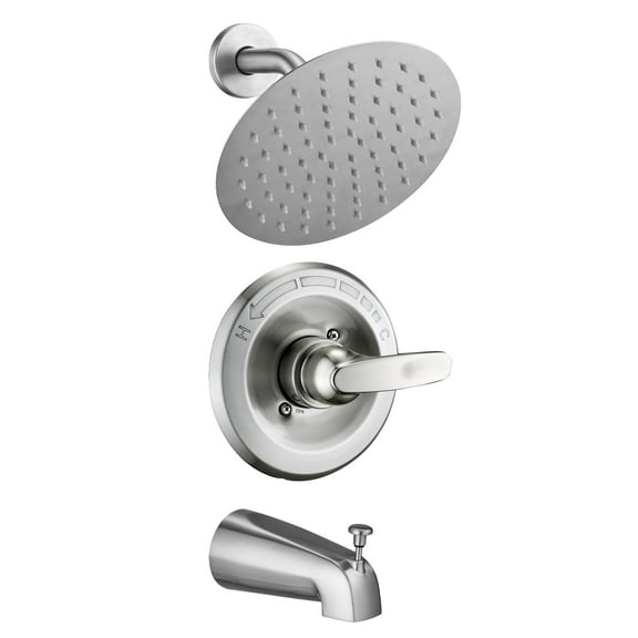 Replacement 8" Rainfall Shower Faucet Tub Trim Kit for Delta 13/14 Series, High Pressure Round Rain Shower Head& Handle Set System, Brushed Nickel(Valve& Catridge Not Inclued)