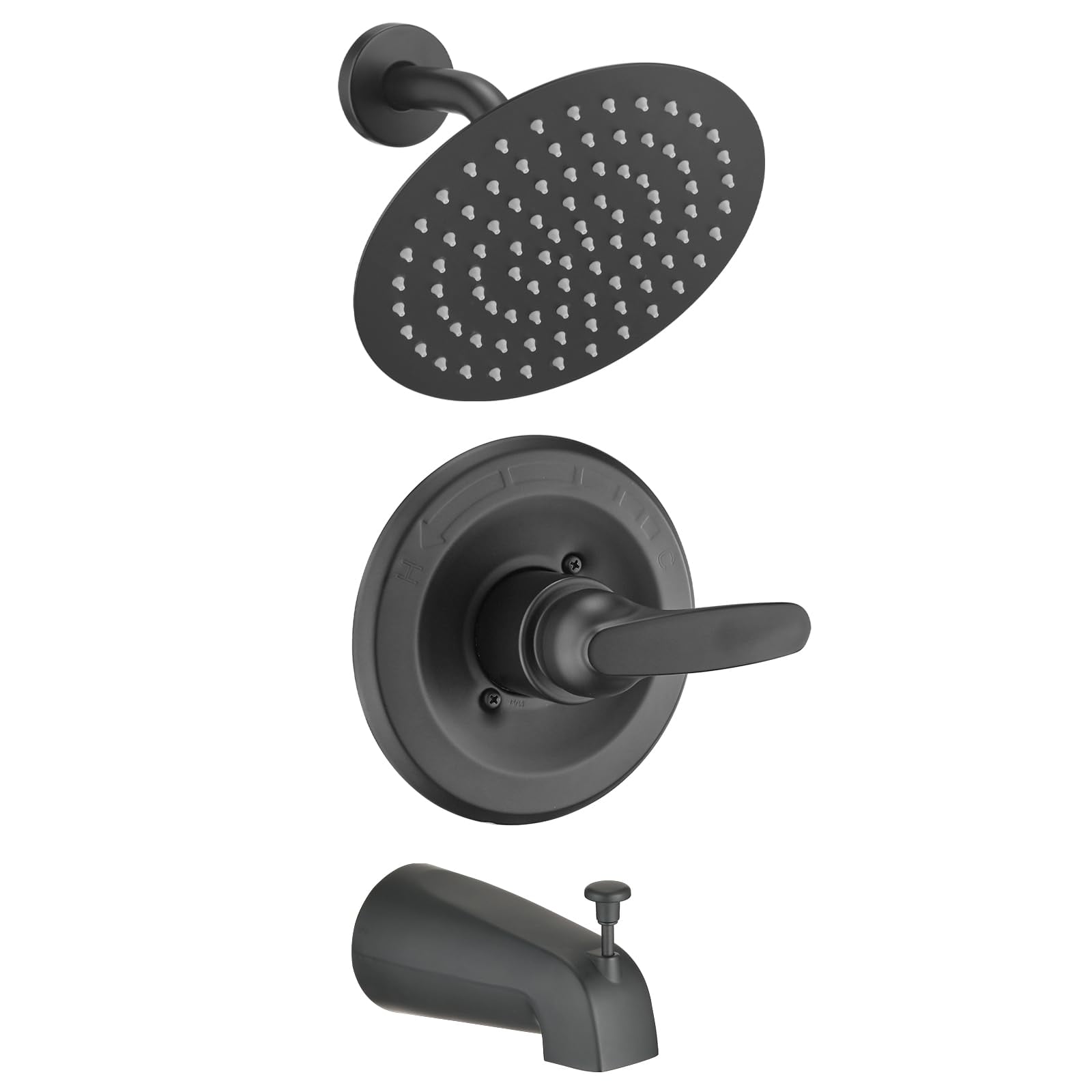 Replacement 8" Rainfall Shower Faucet Tub Trim Kit for Delta 13/14 Series, High Pressure Round Rain Shower Head& Handle Set System, Matte Black (Valve& Catridge Not Inclued)