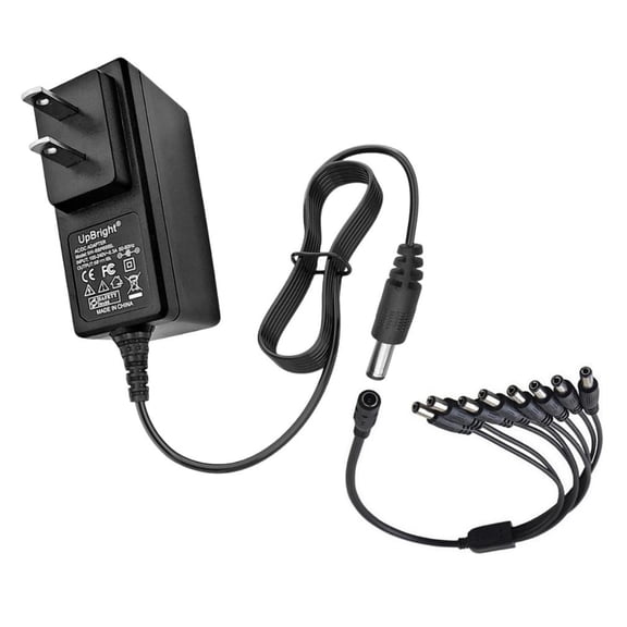 Replacement 8-Way Splitter AC/DC Adapter Compatible with CCTV Security Camera DVR Power Supply