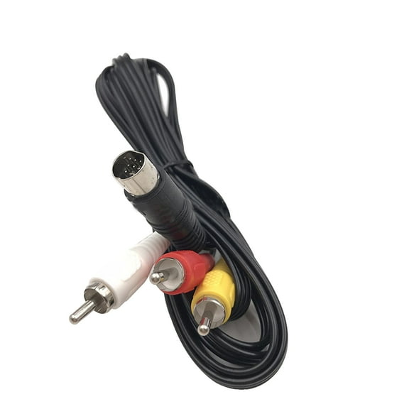 Replacement 9-Pin 3RCA Audio Video AV Black Cable Adapter Cord Wire for Sega Genesis 2 3
