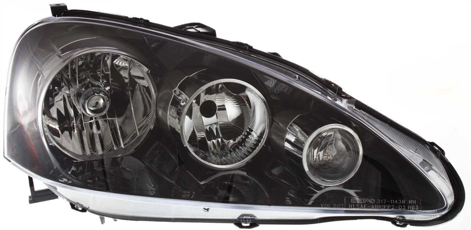 Replacement A100129 Headlight Compatible With 2005-2006 Acura RSX Right Passenger Halogen