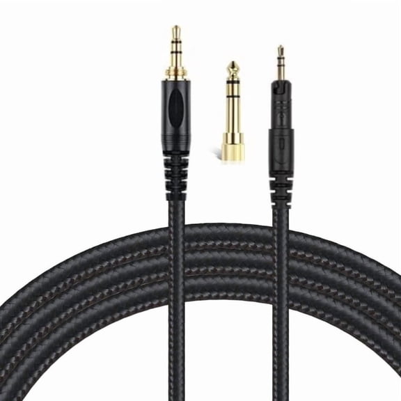Replacement ATH-M50x Cable Coiled AUX Cord with 6.35mm Adapter for Audio Technica M40X/M50X/M60X/M70X Headphones