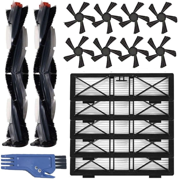 Replacement Accessories Kit Compatible with Neato Botvac D75 D80 D85 D3 D4 D5 D6 D7, 2 Main Brushes, 8 Side Brushes, 5 Filters, 1 Cleaning Tool