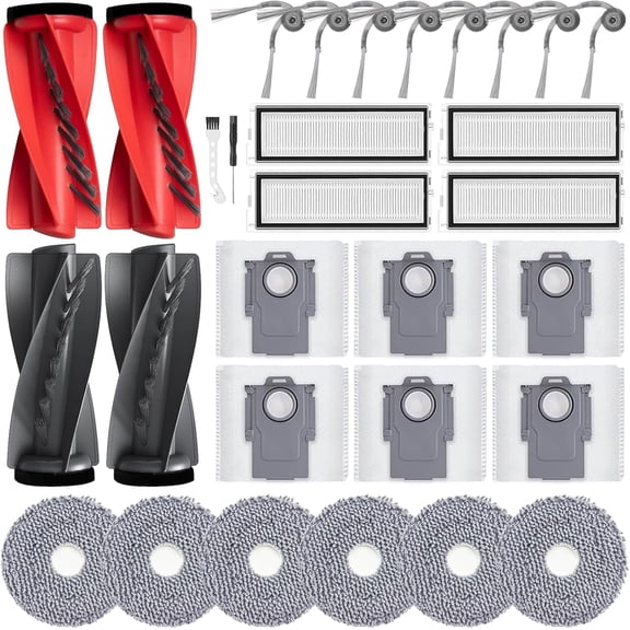 Replacement Accessories Kit for Roborock Qrevo S5V Curv S5X Qrevo Edge S5A, 27 Pack